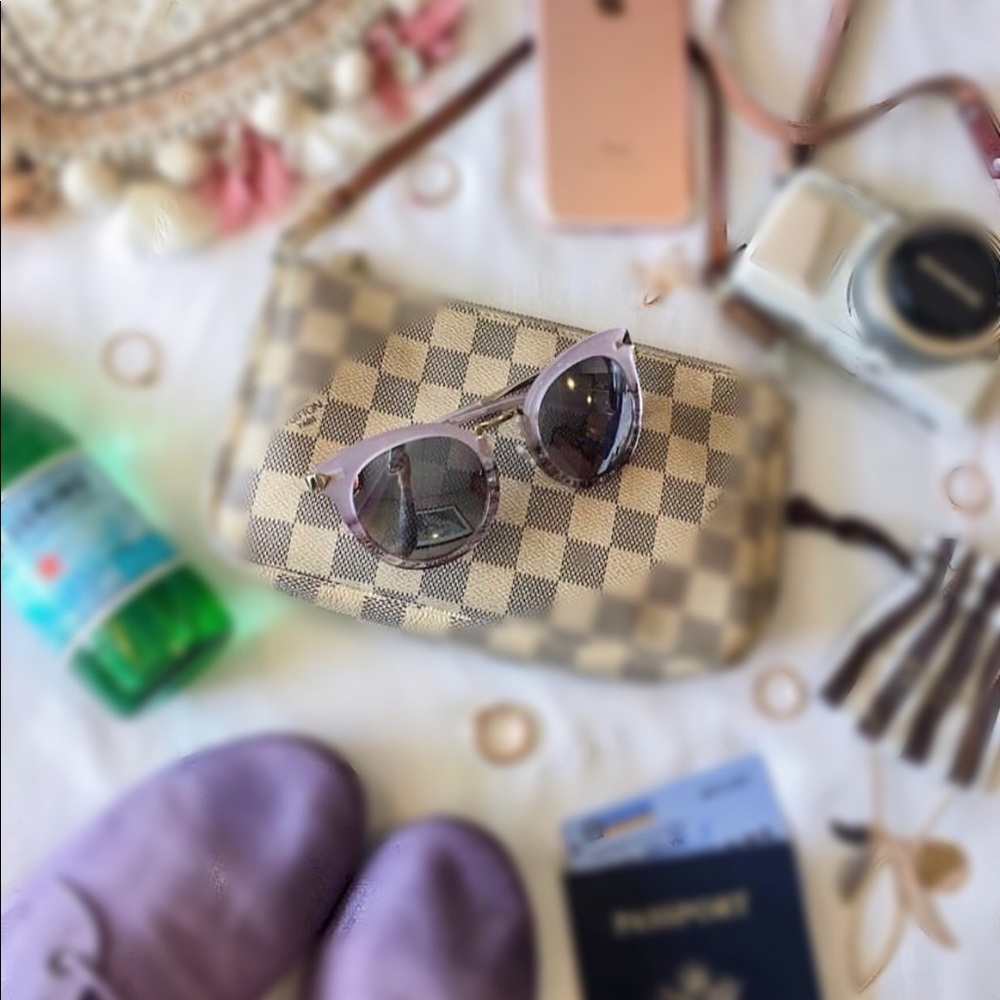 Stella & Dot Cat eye lilac mirrored sunglasses